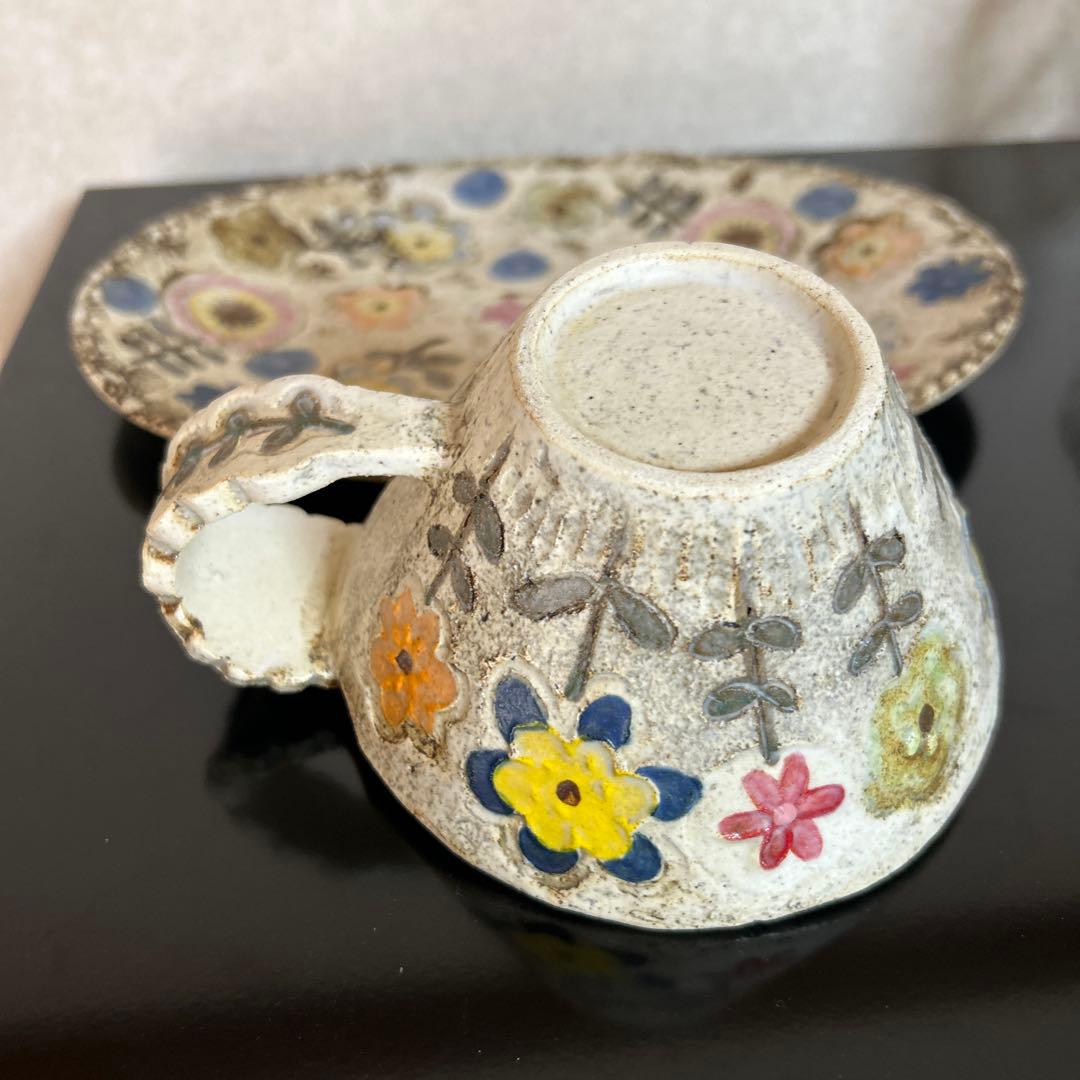 【新品・未使用】♡ 本田あつみさん　ワイルドフラワーオーバル２４㎝&カップセット
