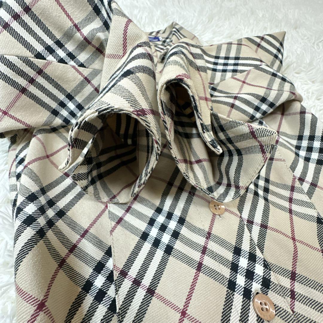 BURBERRY BLUE LABEL 7分袖ワンピース ノバチェック ベルト付
