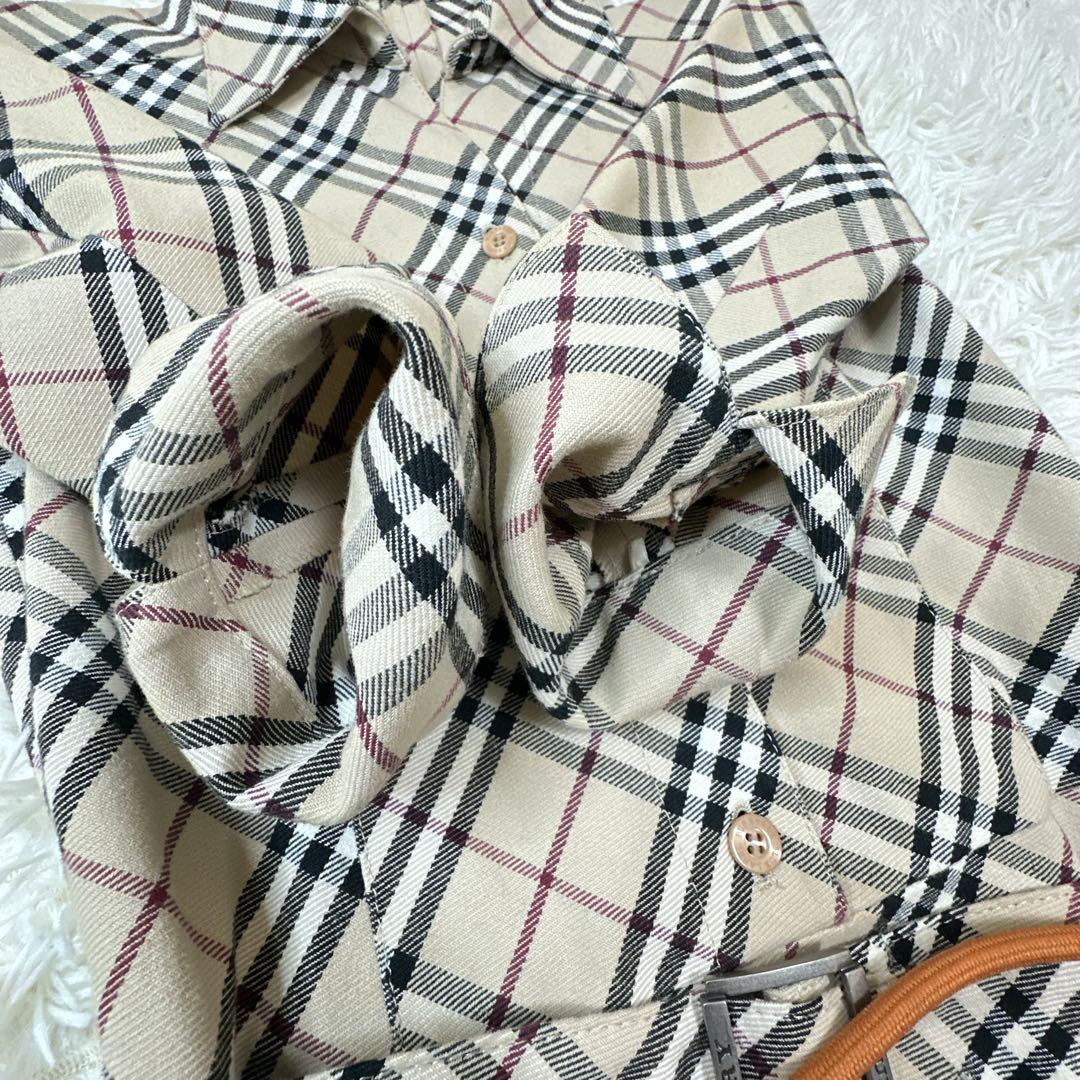 BURBERRY BLUE LABEL 7分袖ワンピース ノバチェック ベルト付