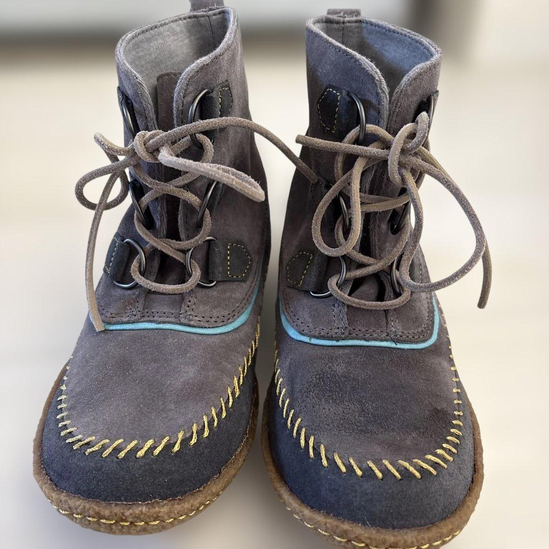 SOREL ネイビーブルー スエードブーツ 7 USA 24㎝