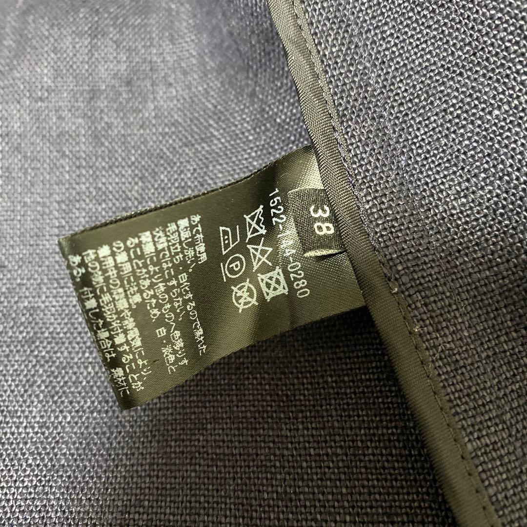 UNITED ARROWS ネイビー リネン ダブルジャケット 38