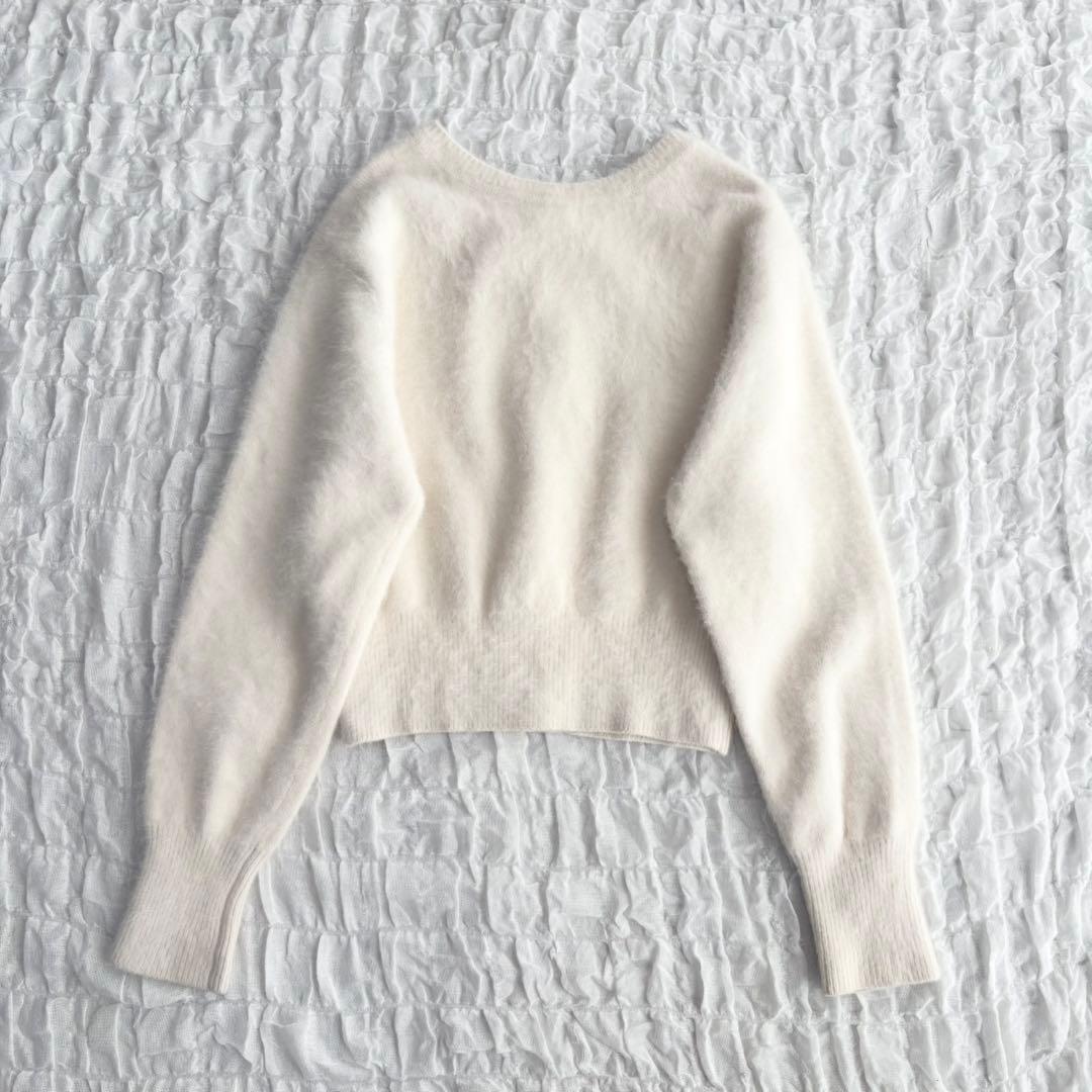 【美品 イウエンマトフ イレギュラークルーネック カーディガン フォックスファー