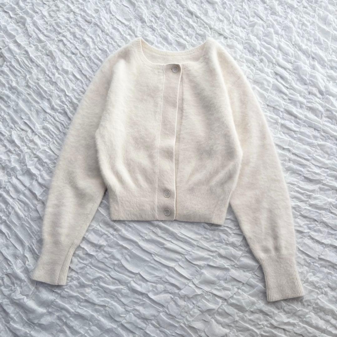 【美品 イウエンマトフ イレギュラークルーネック カーディガン フォックスファー