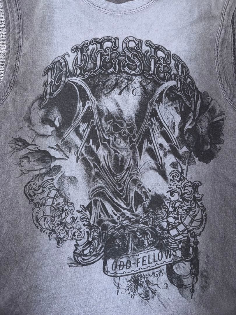 DIESEL タンクトップ ODD FELLOWS グレー