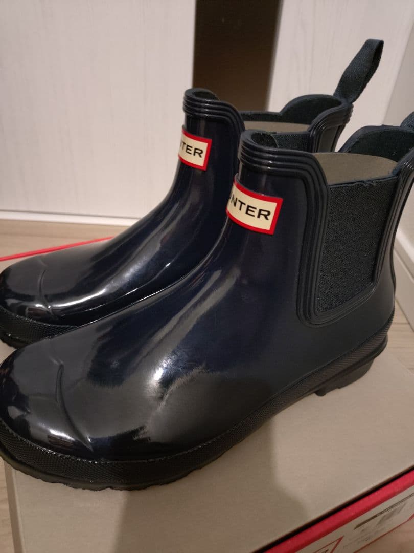 超美品☆HUNTER ネイビーショートレインブーツUK5 24cm 長靴