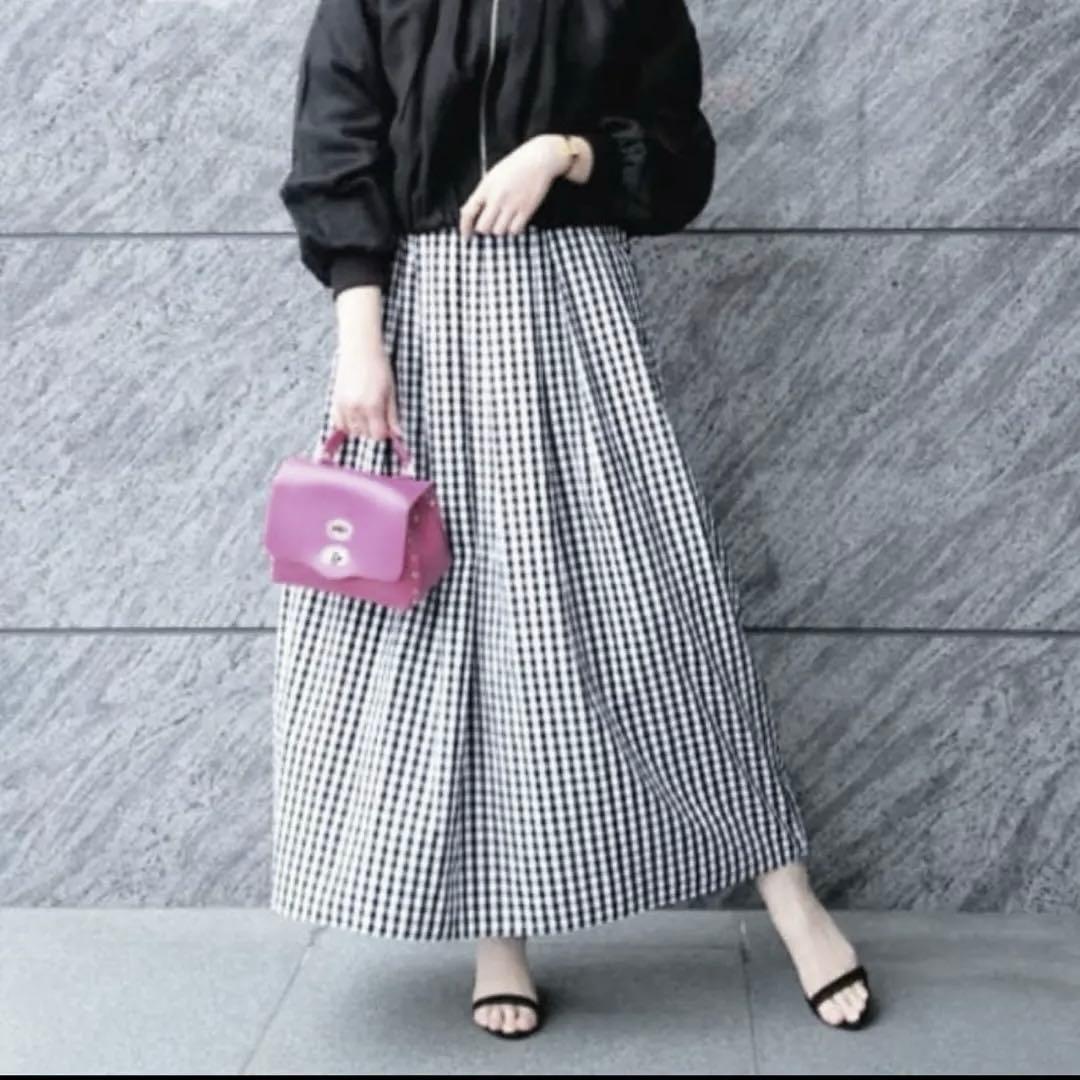 Demi-Luxe BEAMS ギンガムチェックロングスカート 2.3万