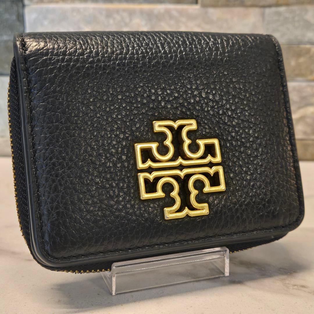 美品　Tory Burch　トリーバーチ　レザー　財布　ラウンドジップ　黒