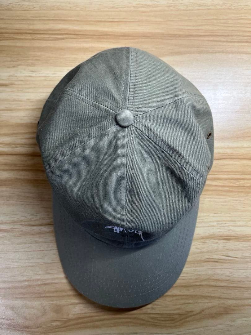 90s OLD STUSSY 6パネル キャップ カーキ コットン 紺タグ