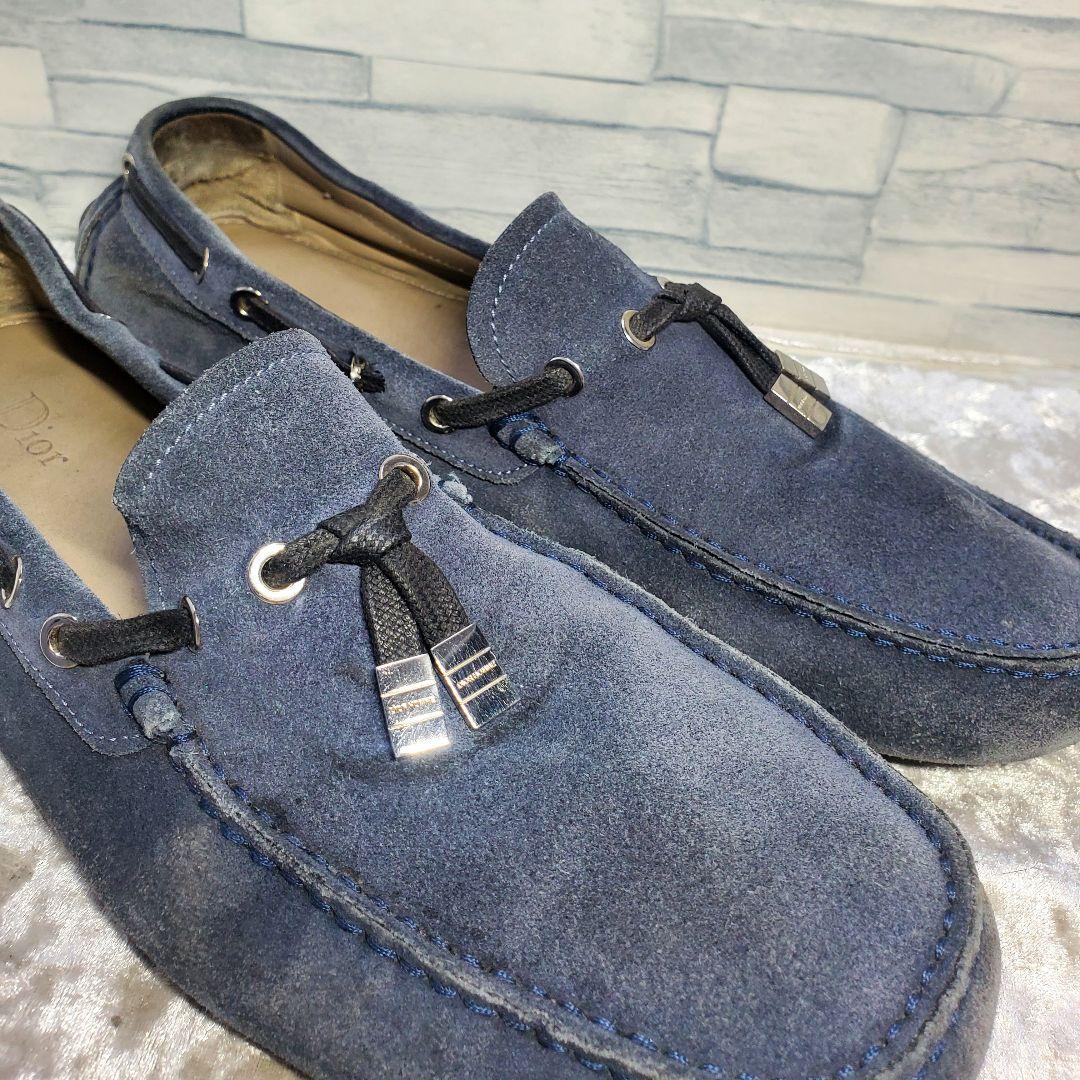 Dior homme 27.5cm ローファー モカシン スエード ネイビー