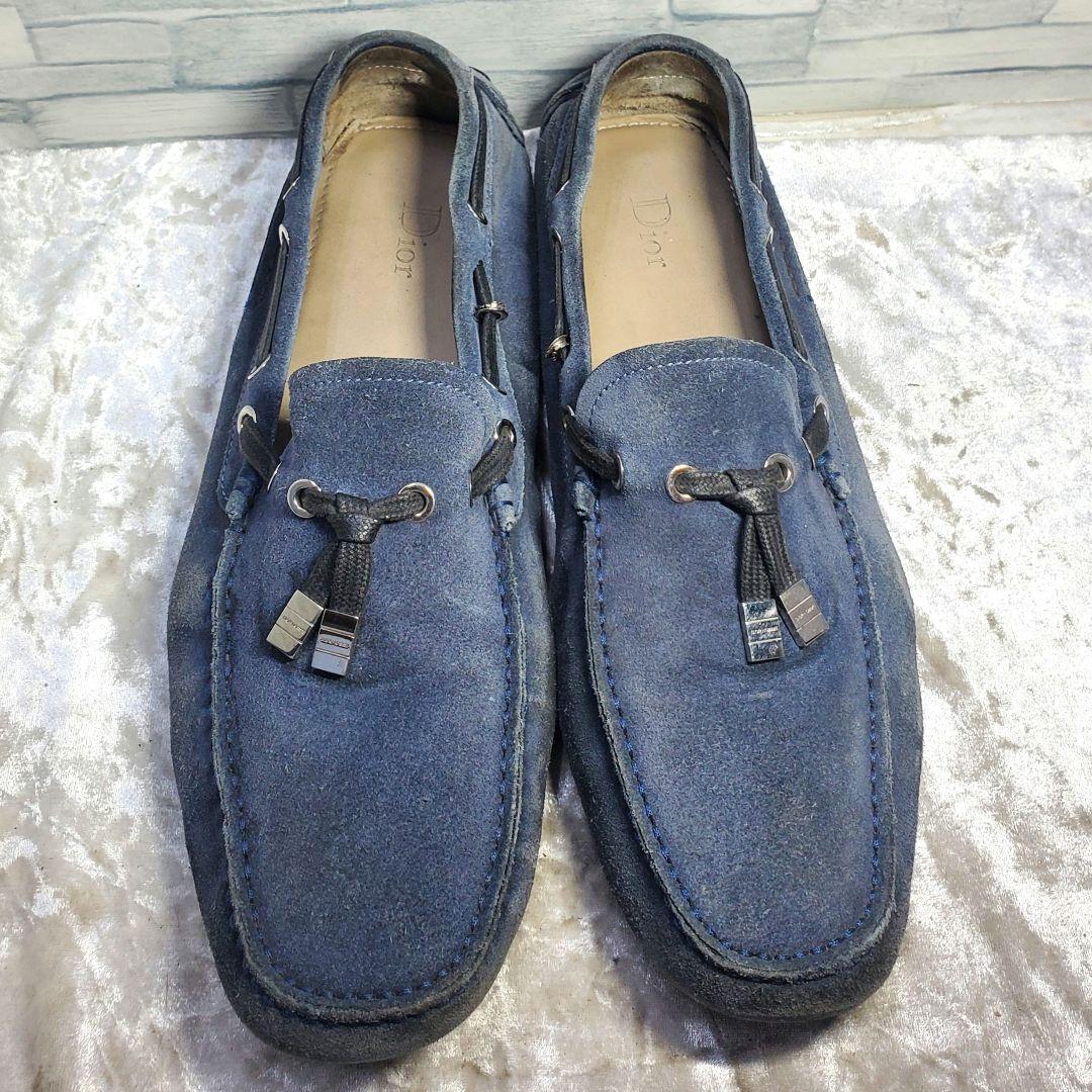 Dior homme 27.5cm ローファー モカシン スエード ネイビー
