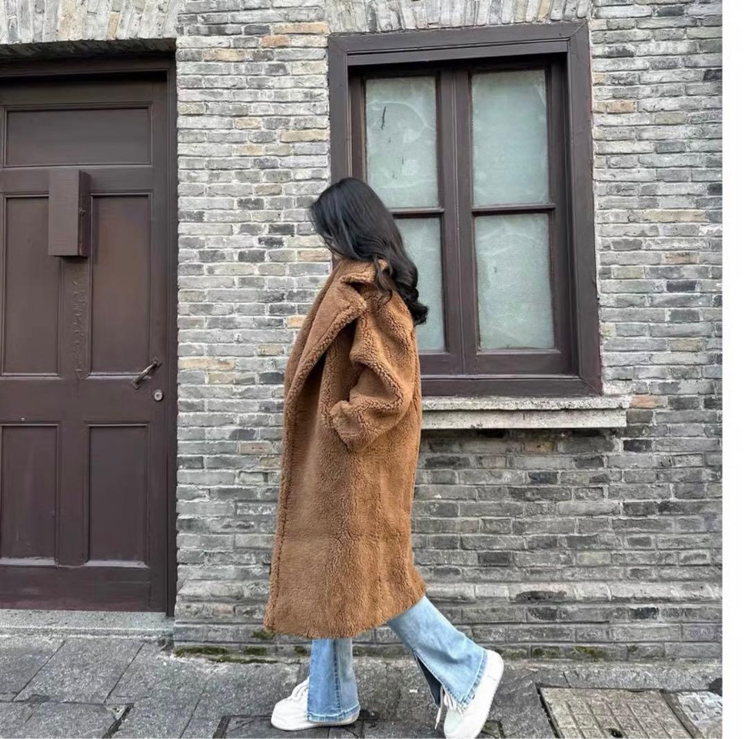 【camel】teddy lambswool coat