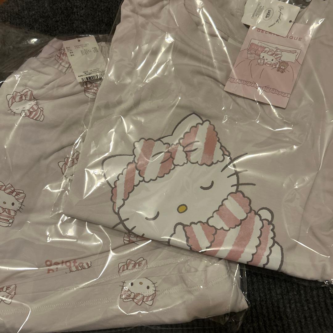 ジェラートピケ　サンリオハウス　ハローキティ　Ｔシャツ　総柄ショートパンツ 2点