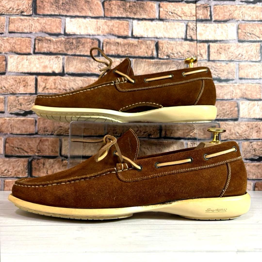 美品■Santoni■デッキシューズ✨BEAMS 別注 スエード イタリア製