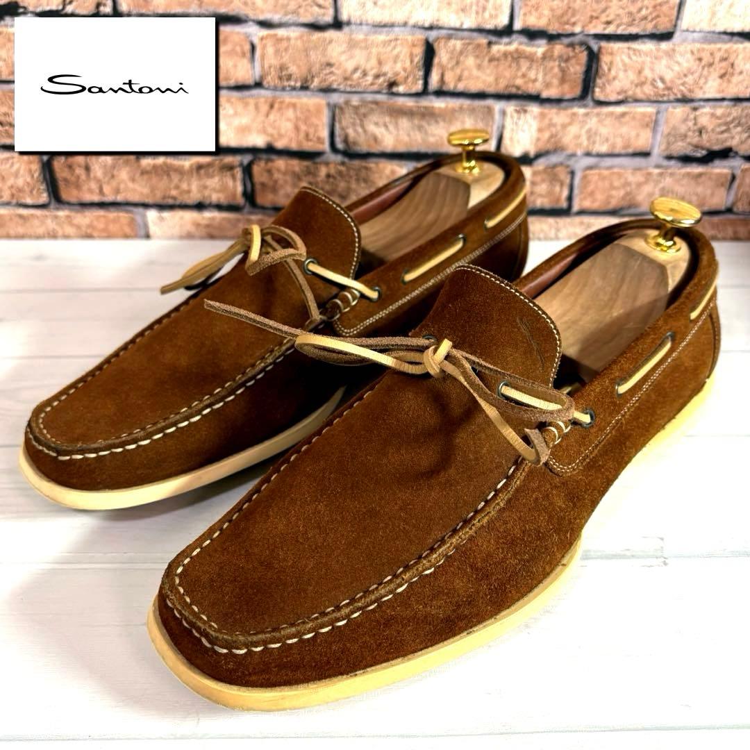 美品■Santoni■デッキシューズ✨BEAMS 別注 スエード イタリア製