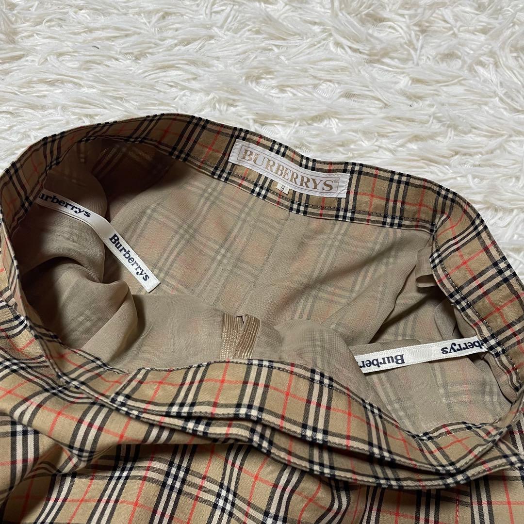 【美品】バーバリーズ キュロット 巻きスカート ノバチェック 9 金ボタン