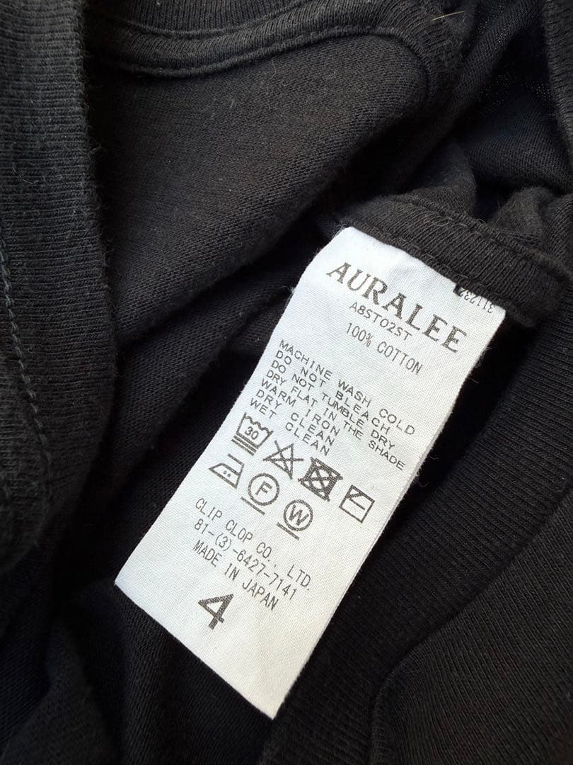 トップス AURALEE CREW NECK HALF SLEEVE TEE