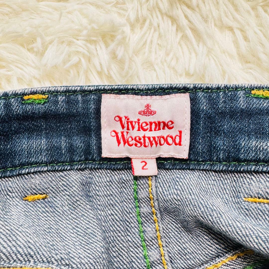ヴィヴィアンウエストウッド 名作 バックポケット オーブ刺繍 ジーンズ 2 M