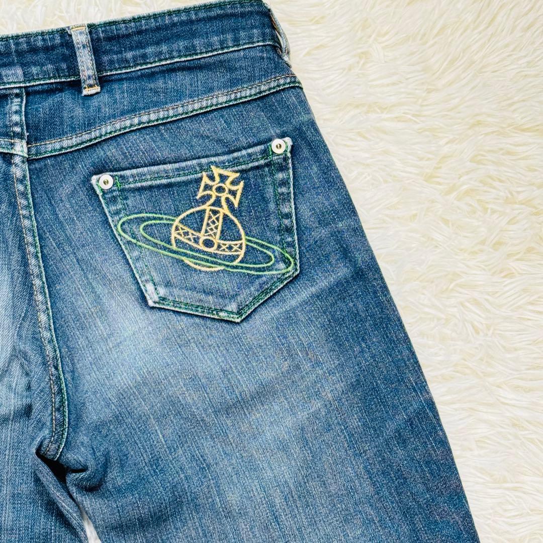 ヴィヴィアンウエストウッド 名作 バックポケット オーブ刺繍 ジーンズ 2 M