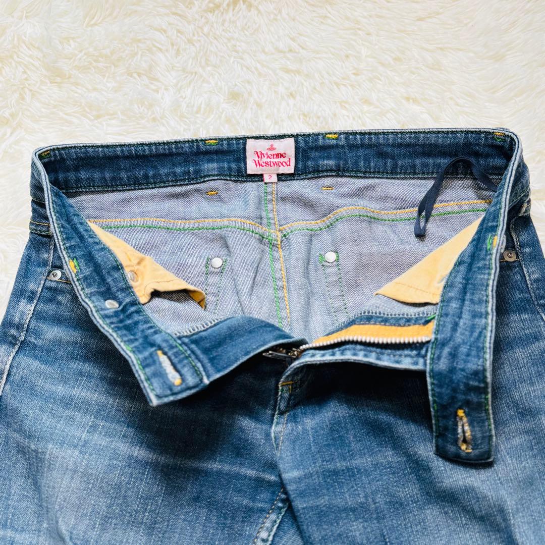 ヴィヴィアンウエストウッド 名作 バックポケット オーブ刺繍 ジーンズ 2 M