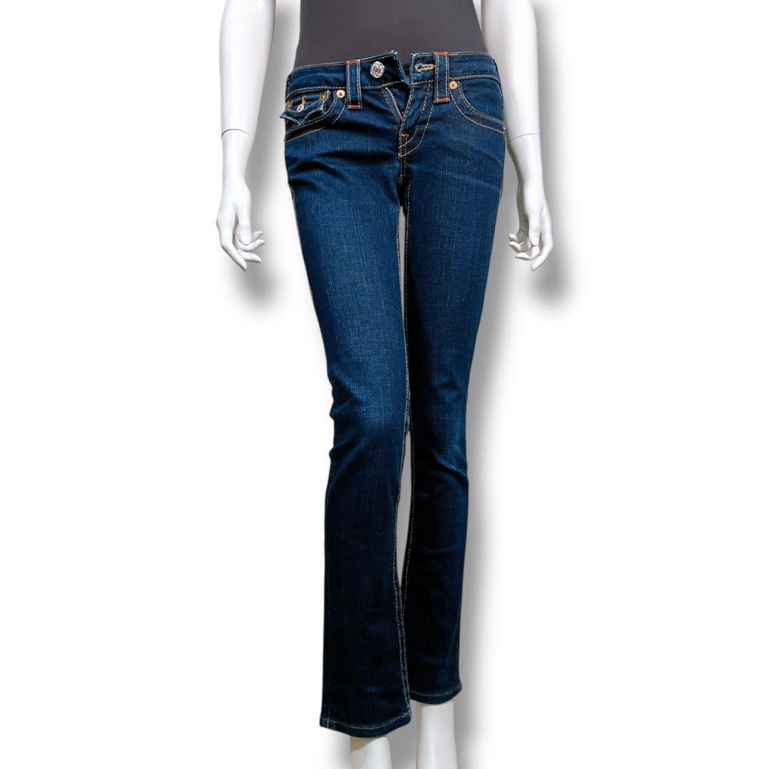 美品TRUE RELIGION JOEY ローライズブーツカット デニム 24