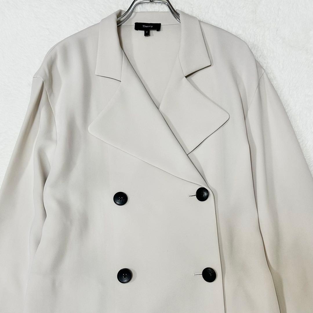 極美品✨Theory 24ss ダブルブレスト トレンチコート セオリー ロング
