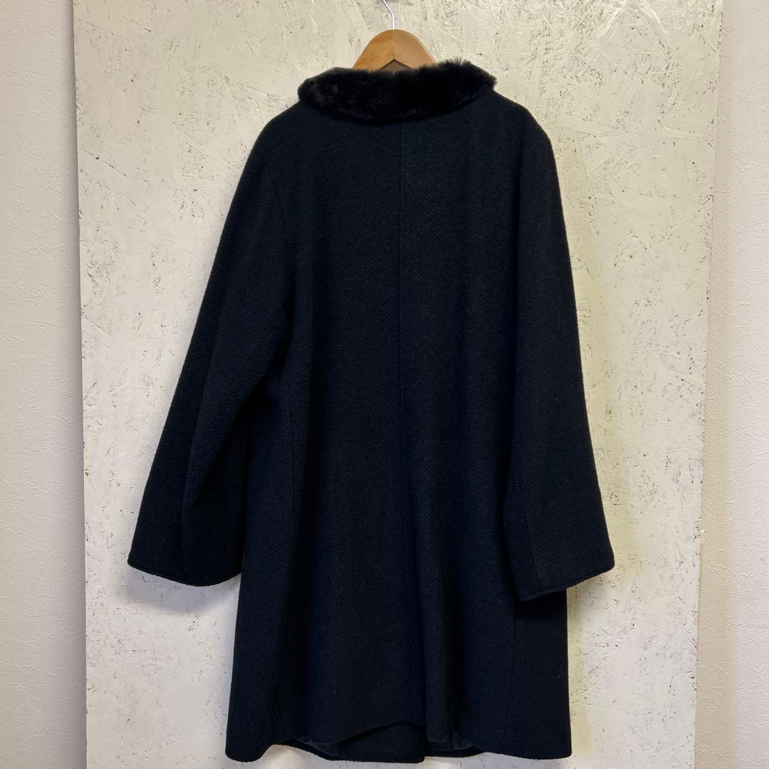 【美品】wさ19 COSA-NOSTRA ファー付きウール混ロングコート　42