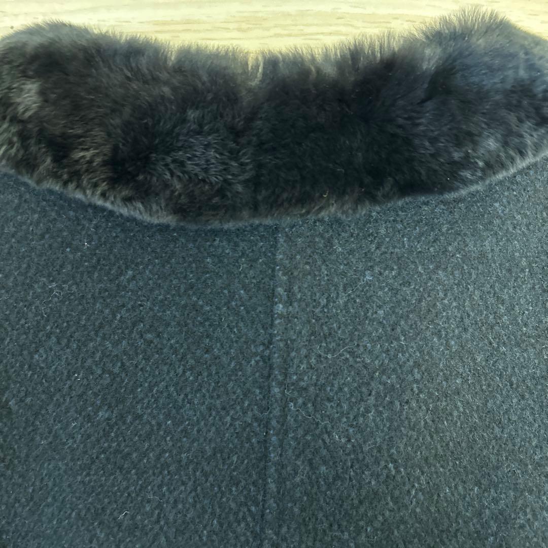 【美品】wさ19 COSA-NOSTRA ファー付きウール混ロングコート　42