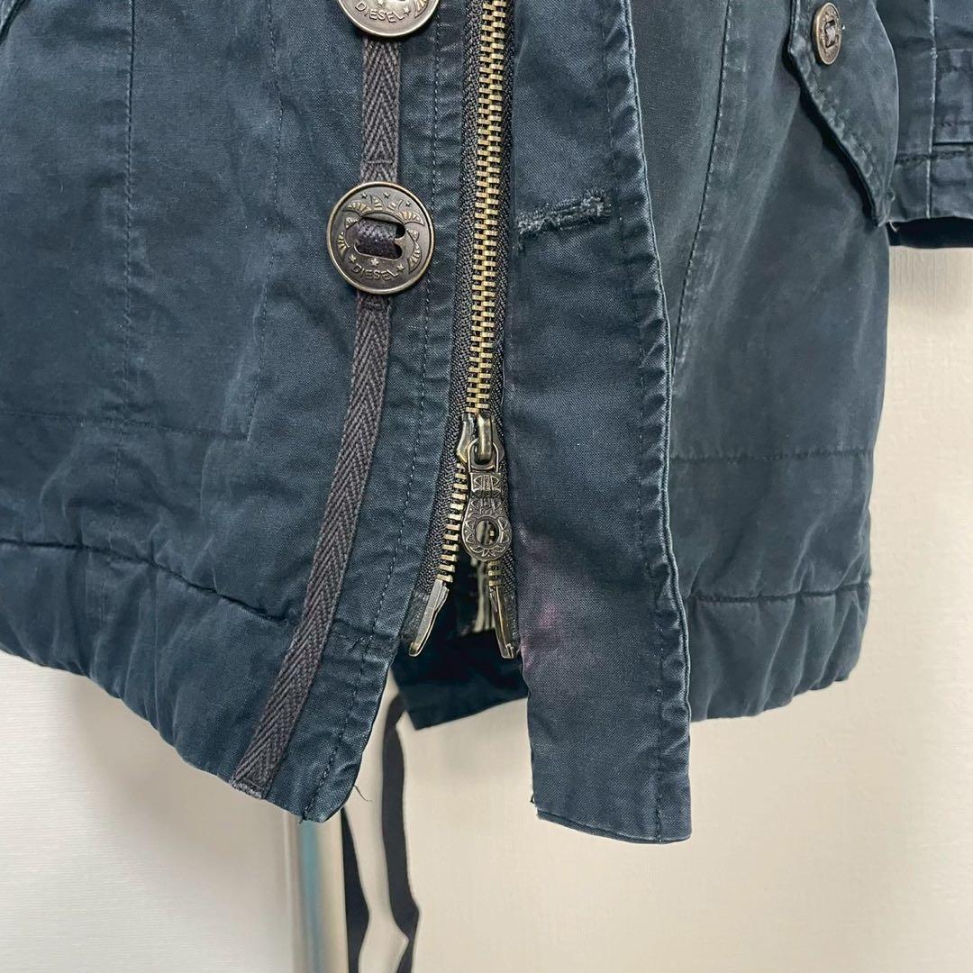 y2k❤️ 00s DIESEL ファー フード デカボタン モッズコート