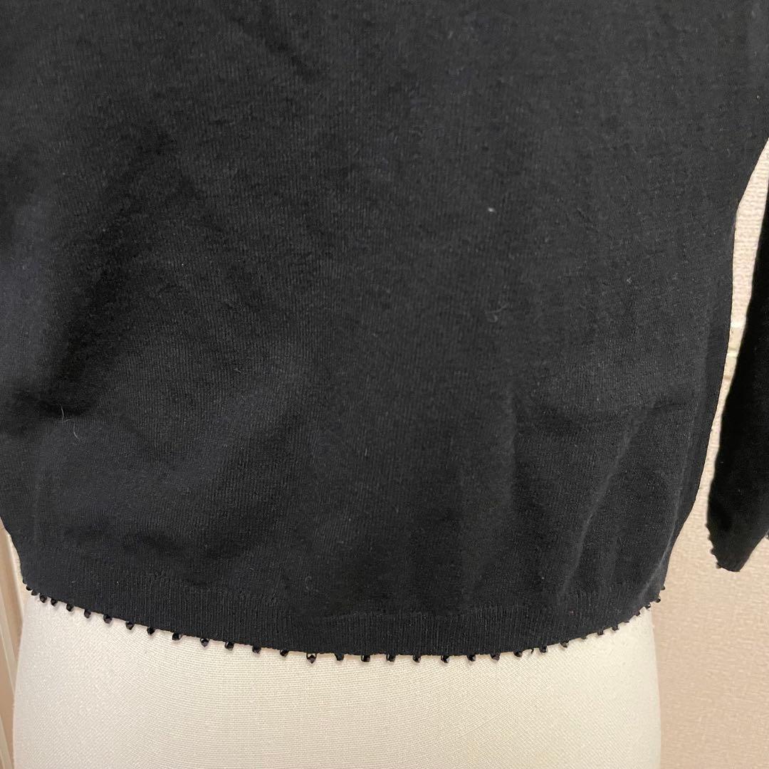 美品 FOXEY BOUTIQUE フォクシー カーディガン 黒 40 ビーズ