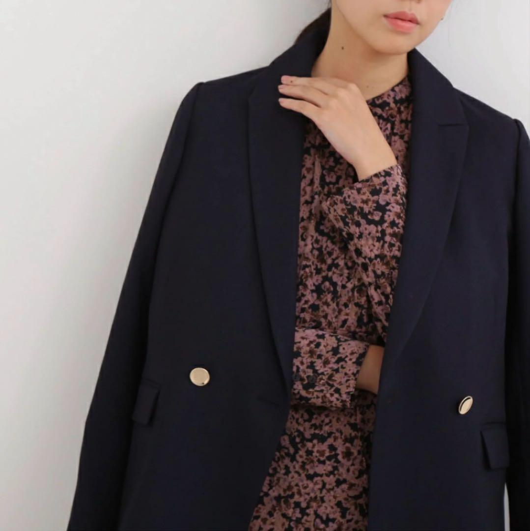【新品】ダブルブレストジャケット NATURAL BEAUTY BASIC 紺