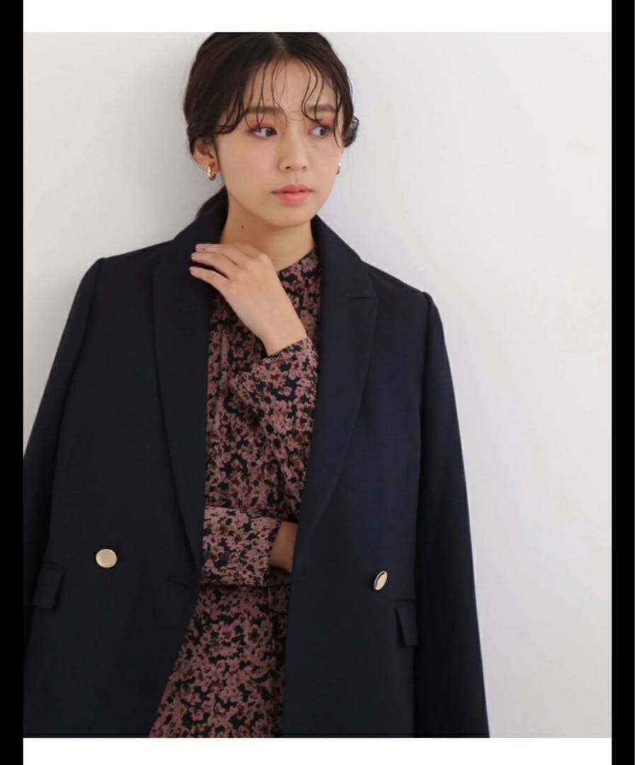【新品】ダブルブレストジャケット NATURAL BEAUTY BASIC 紺