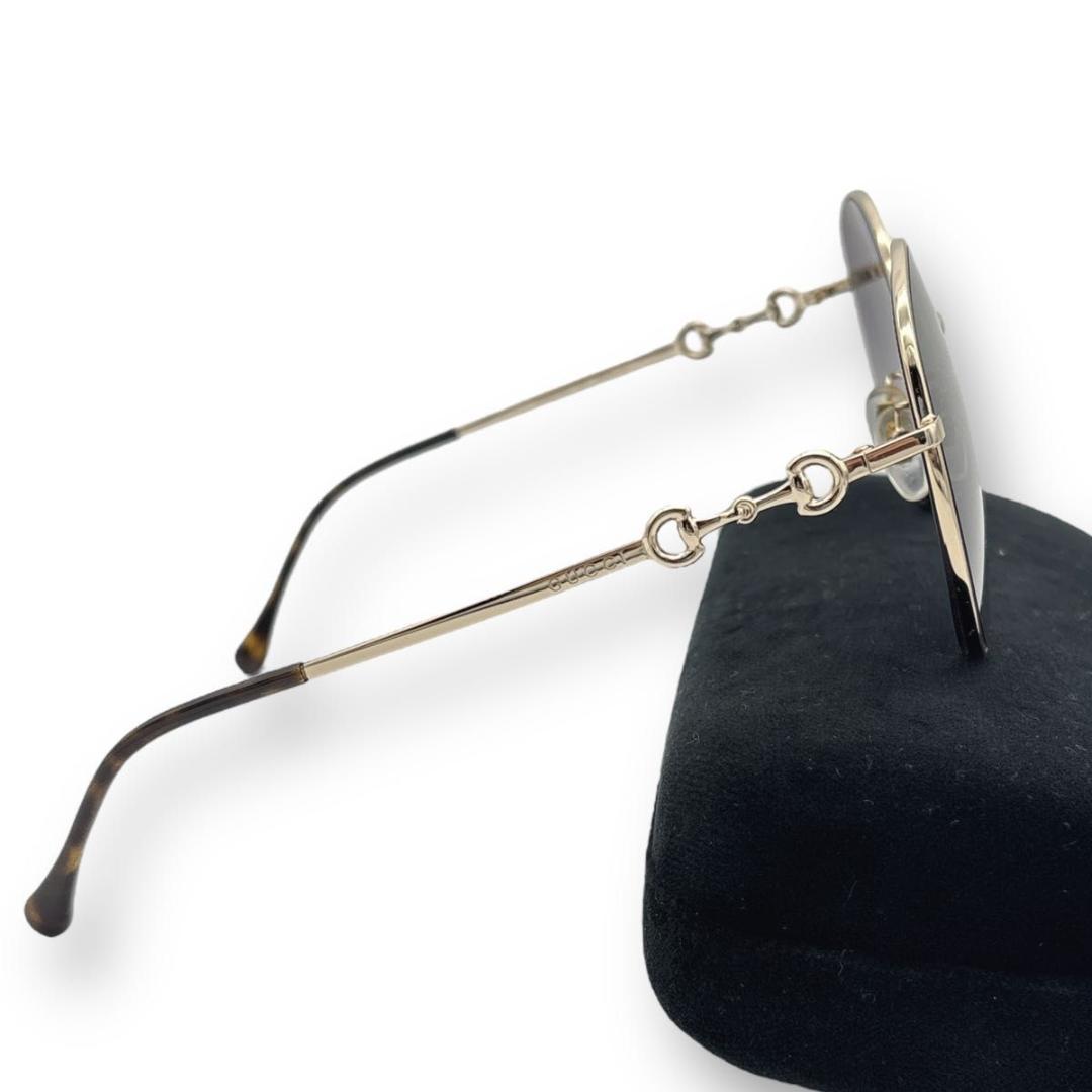 小物 GUCCI sunglasses GG Horsebit gold