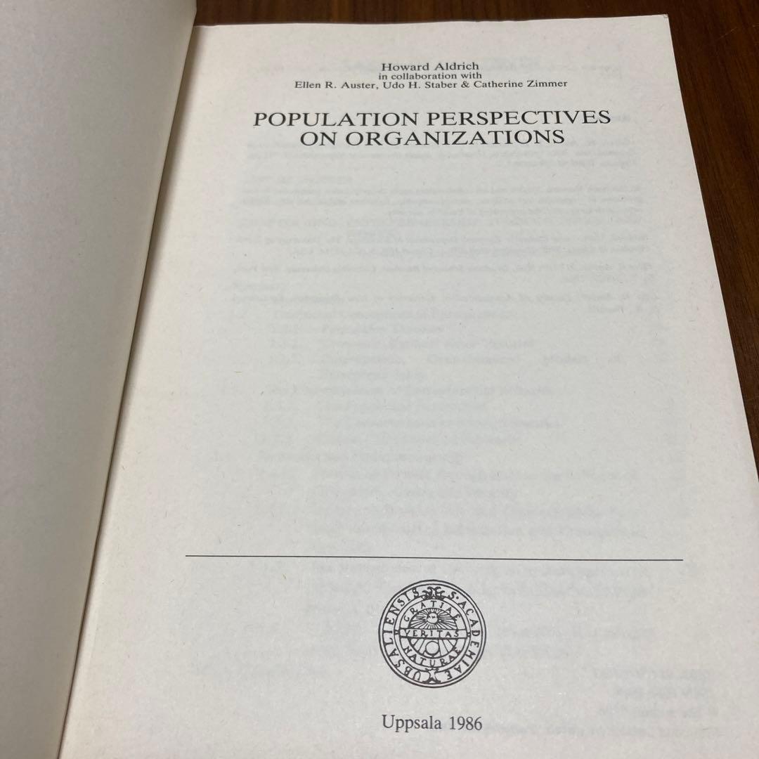 ▼Population Perspectives on Organization
