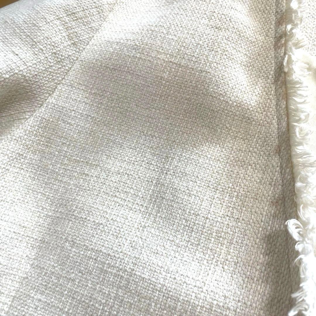 【美品】CLANE クラネ ツイードコート ジャケット ノーカラー ベージュ M
