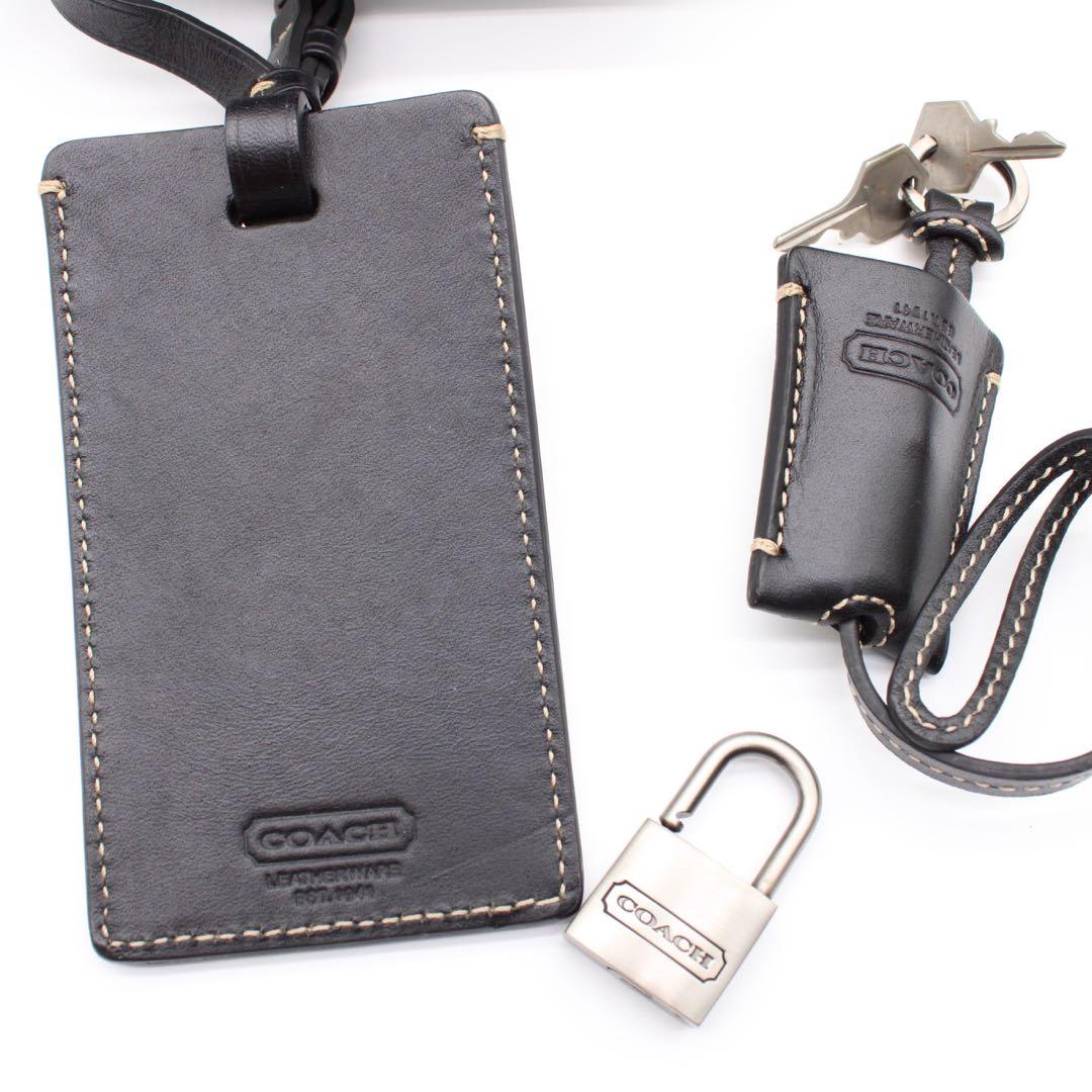【美品】COACH ボストンバッグ トラベルバッグ ナイロン レザー ブラック