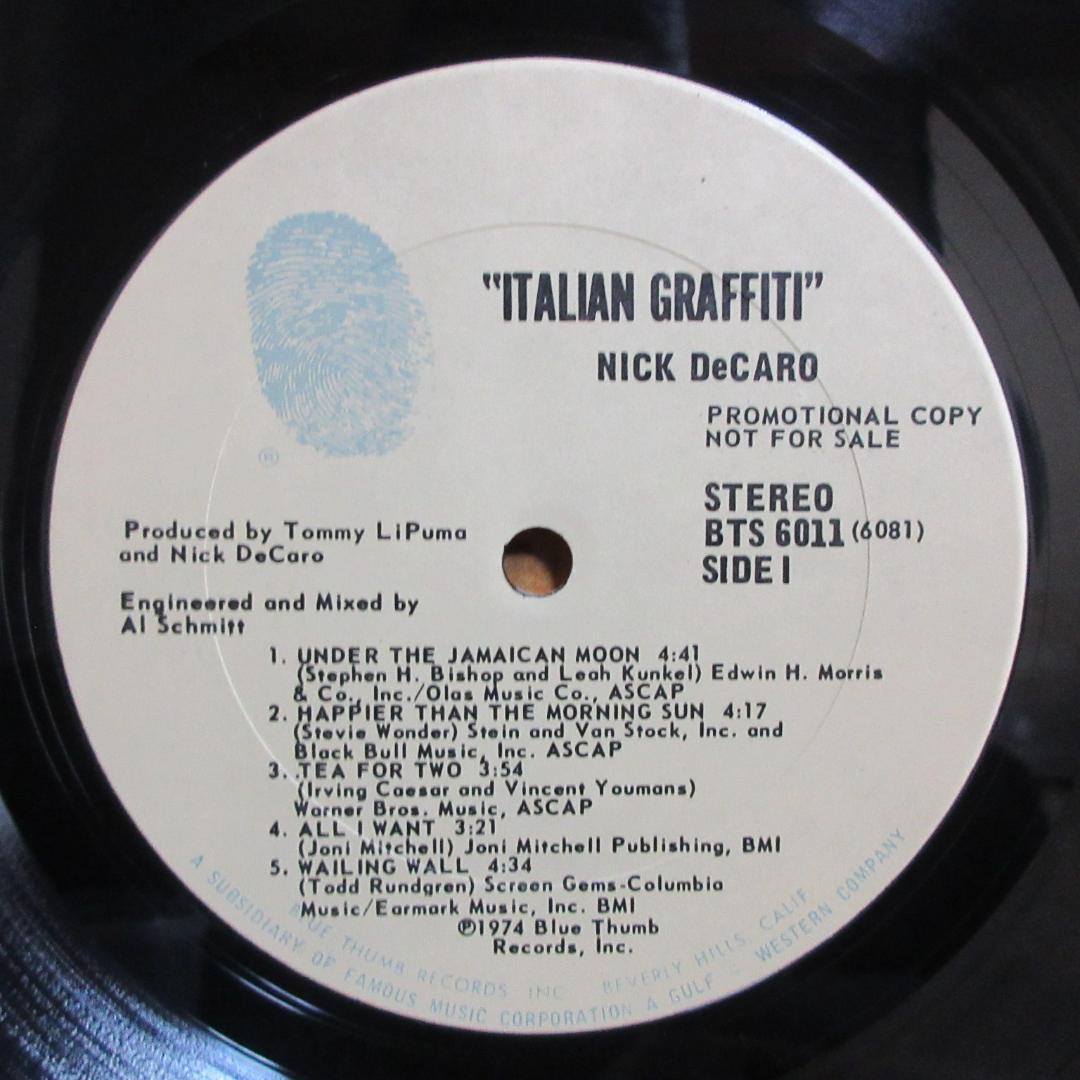 ★NICK DECARO / ITALIAN GRAFFITI★US Org.