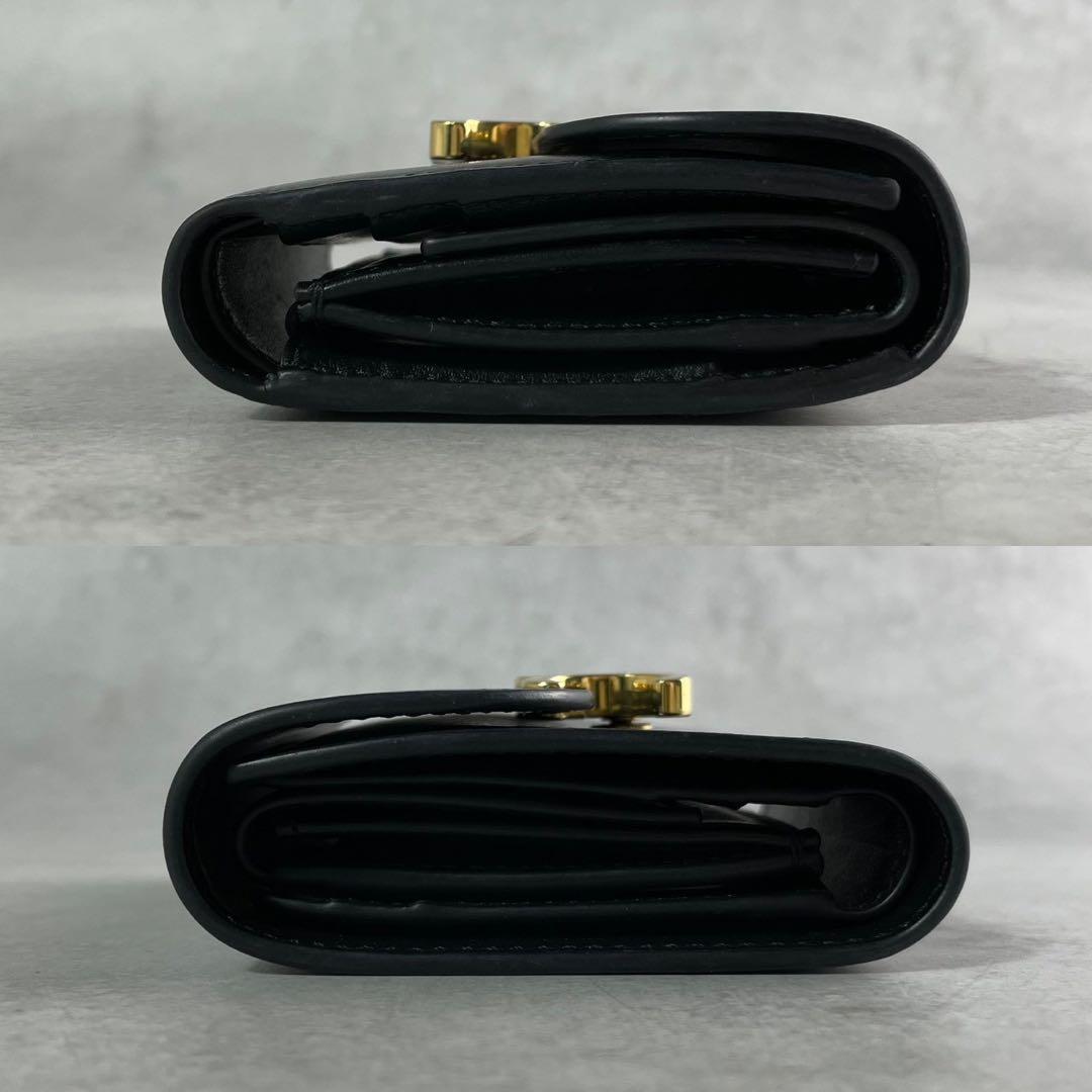 【箱付美品✨】CELINE 三つ折り財布 トリフォールドウォレット 黒 本革