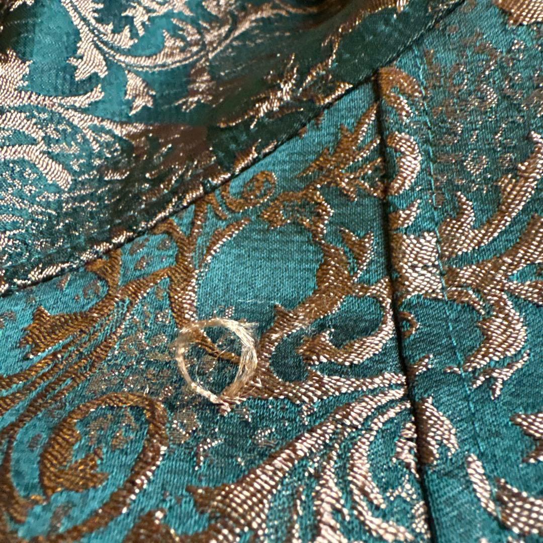 全刺繍 ブルゾン 総柄 ディープグリーン 高級感