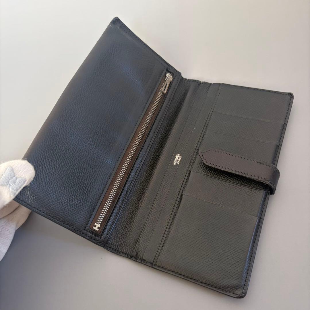 エルメス　ベアン　長財布　黒　HERMES　ブラック