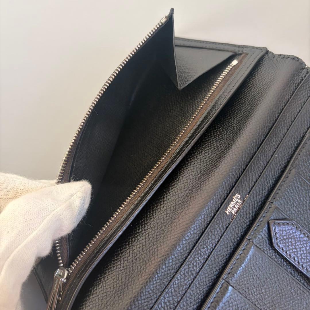 エルメス　ベアン　長財布　黒　HERMES　ブラック