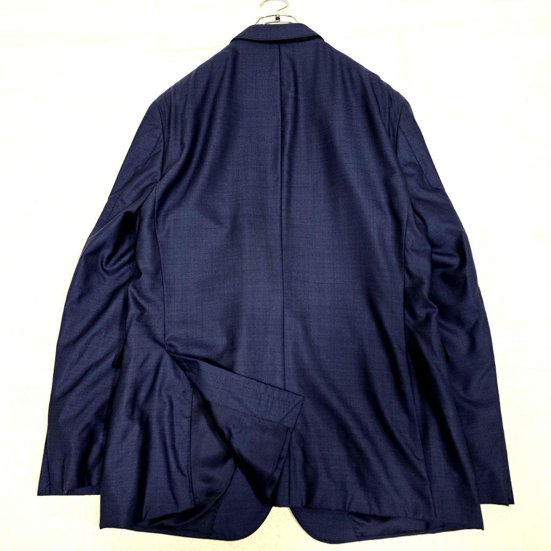 極美品 ヒューゴボス コロンボ シルク テーラードジャケット ネイビー 2XL