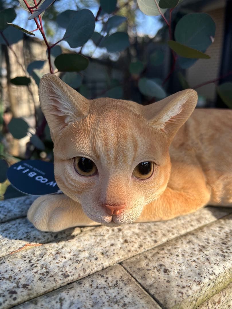 Woobia⭐︎ねむそうな茶トラ猫のオーナメント⭐︎樹脂製⭐︎約30cm