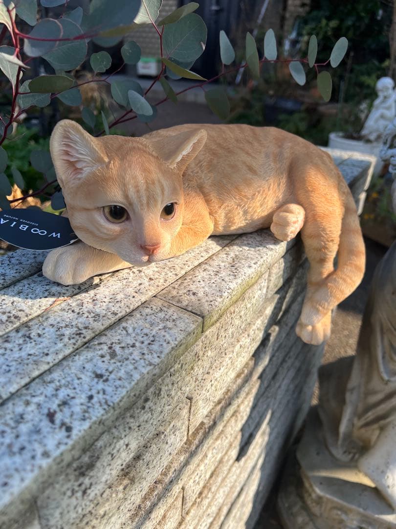 Woobia⭐︎ねむそうな茶トラ猫のオーナメント⭐︎樹脂製⭐︎約30cm