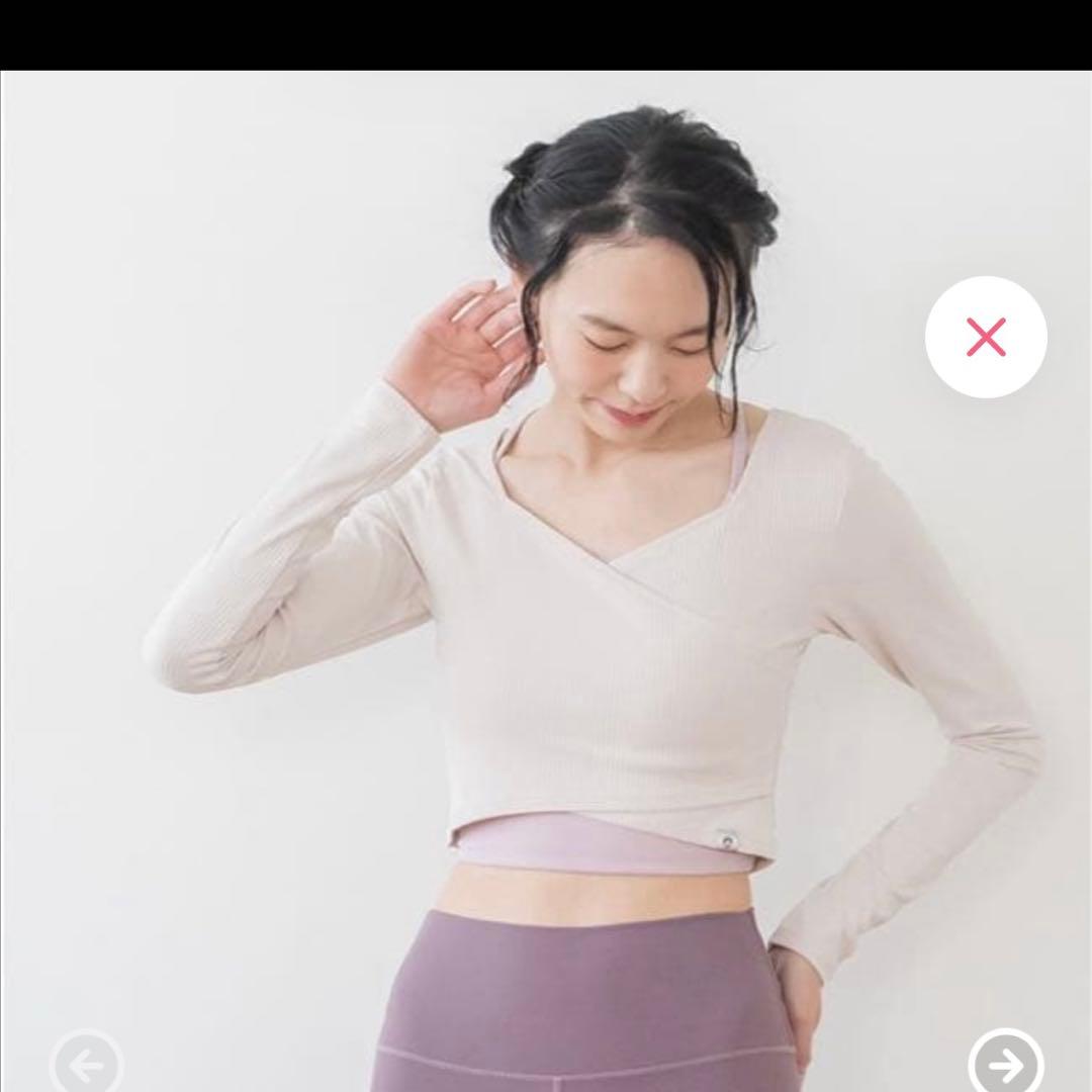 SUKALA ブラトップ付きリブカシュクールトップス Mサイズ ピラティスウェア