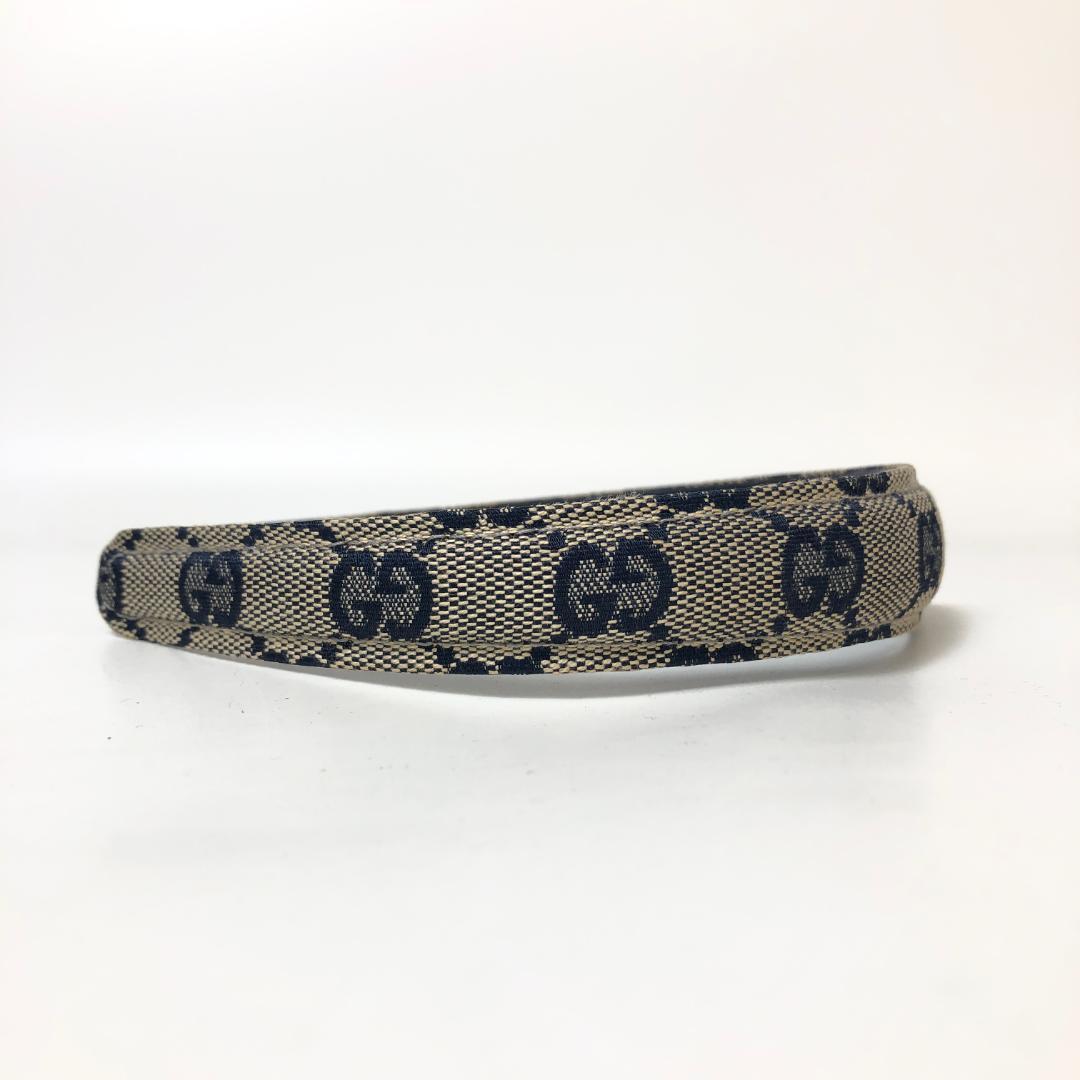 【美品】9F168/グッチ/カチューシャ/インターロッキング/GG/総柄/グレー