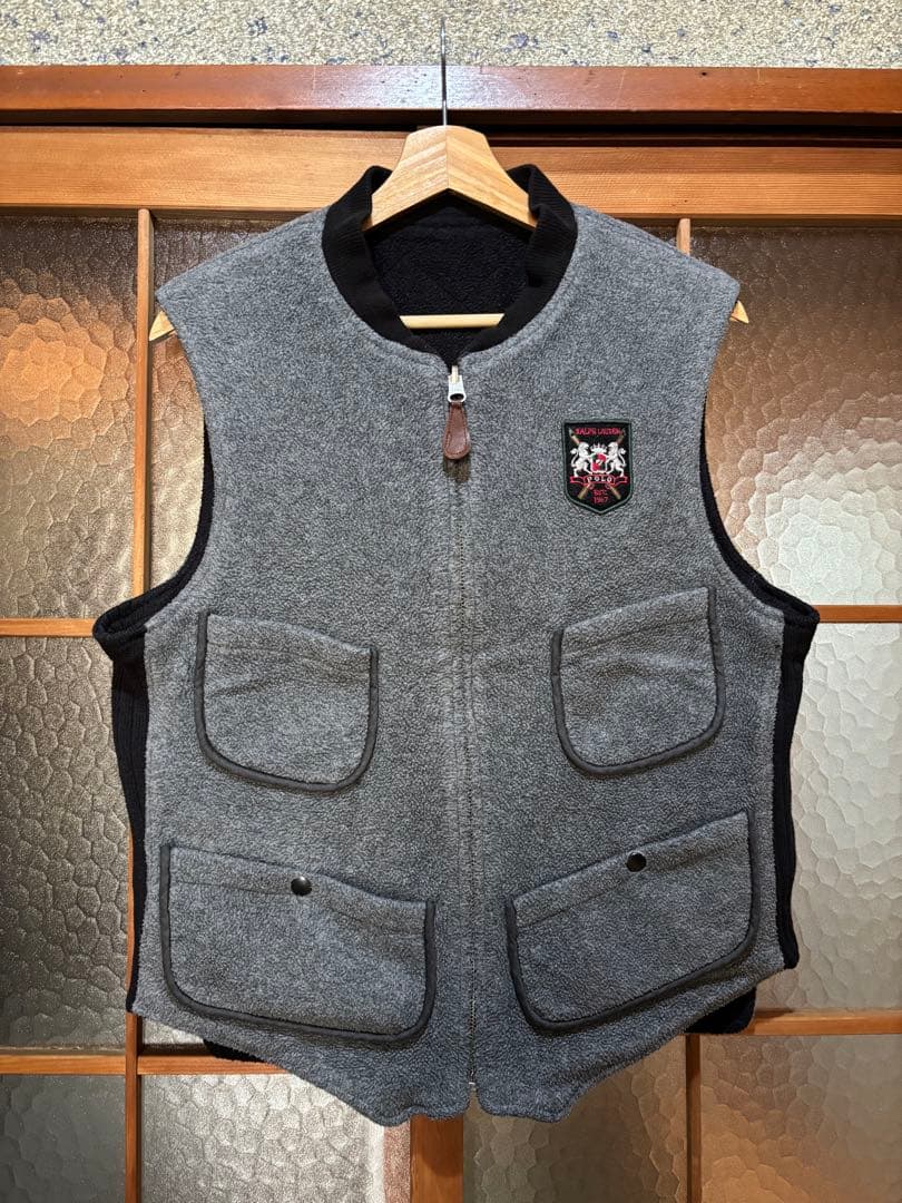 90s POLO RALPH LAUREN リバーシブル 黒 アメリカ製 黒