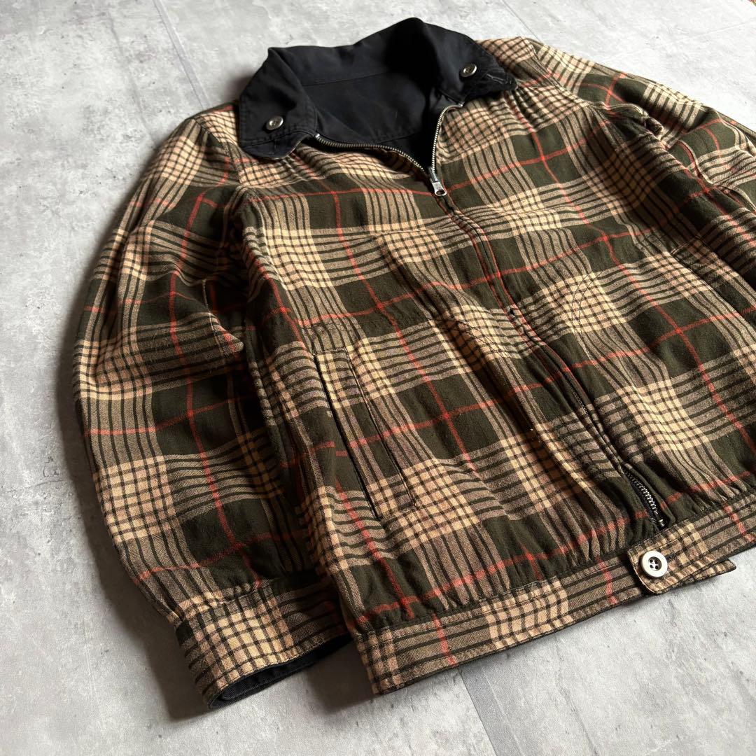 【00s vintage】リバーシブル　スイングトップ　チェック　短丈　古着