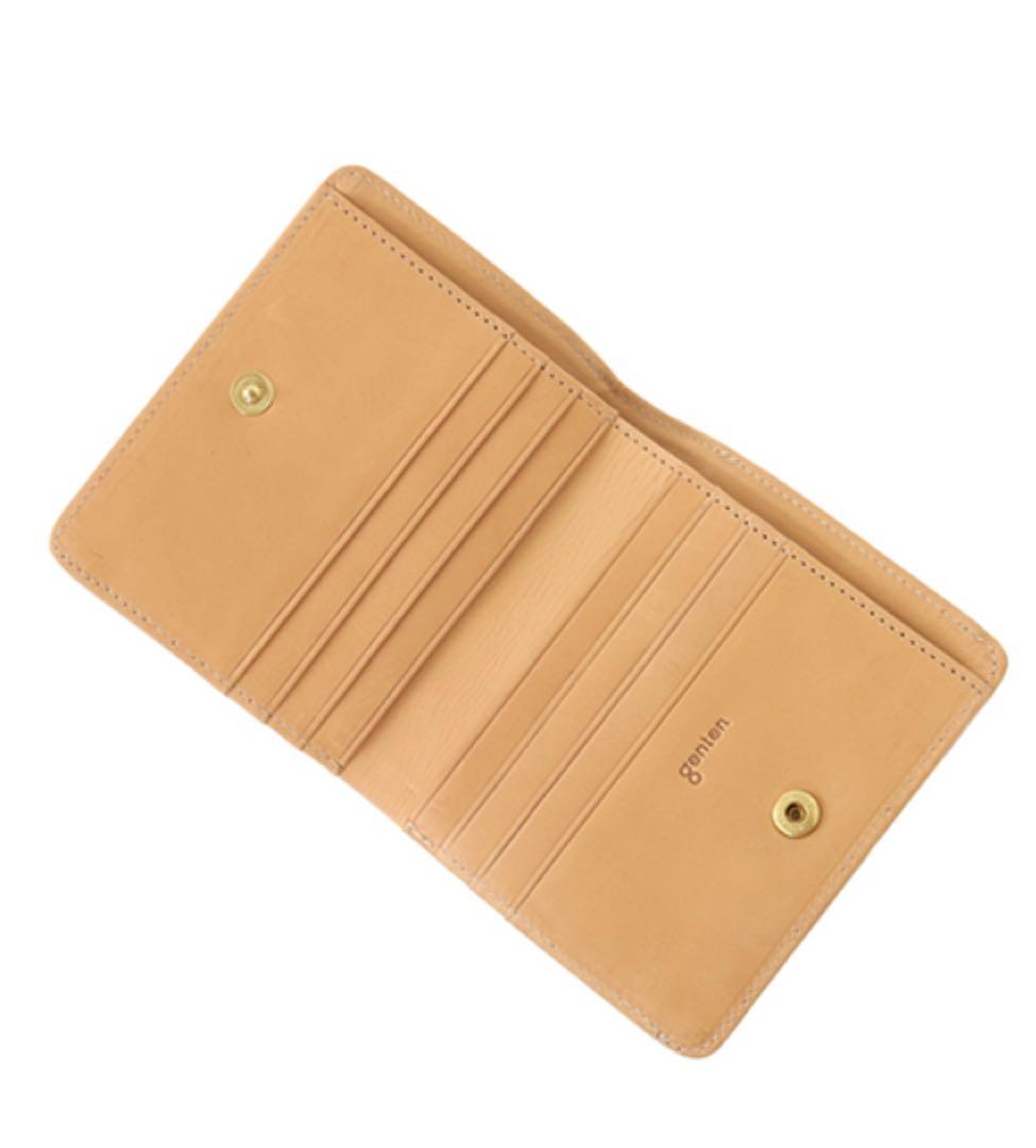 新品　genten 二つ折財布　ピーチベージュ