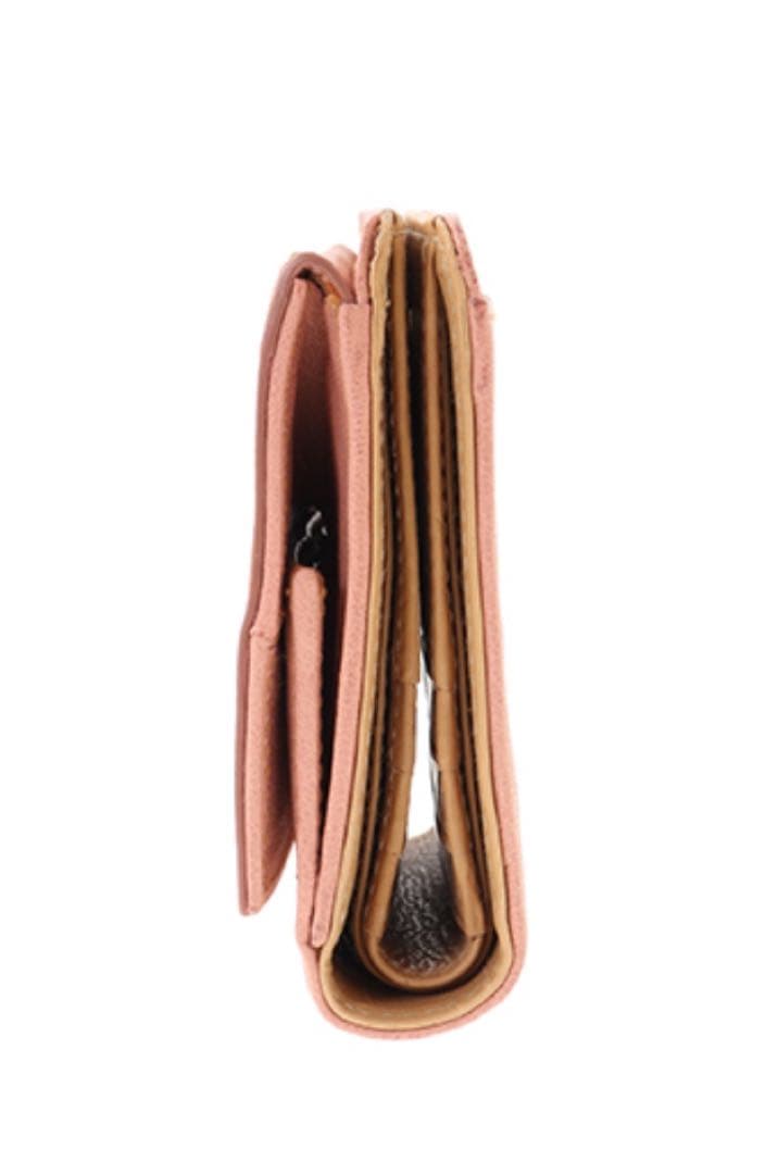新品　genten 二つ折財布　ピーチベージュ