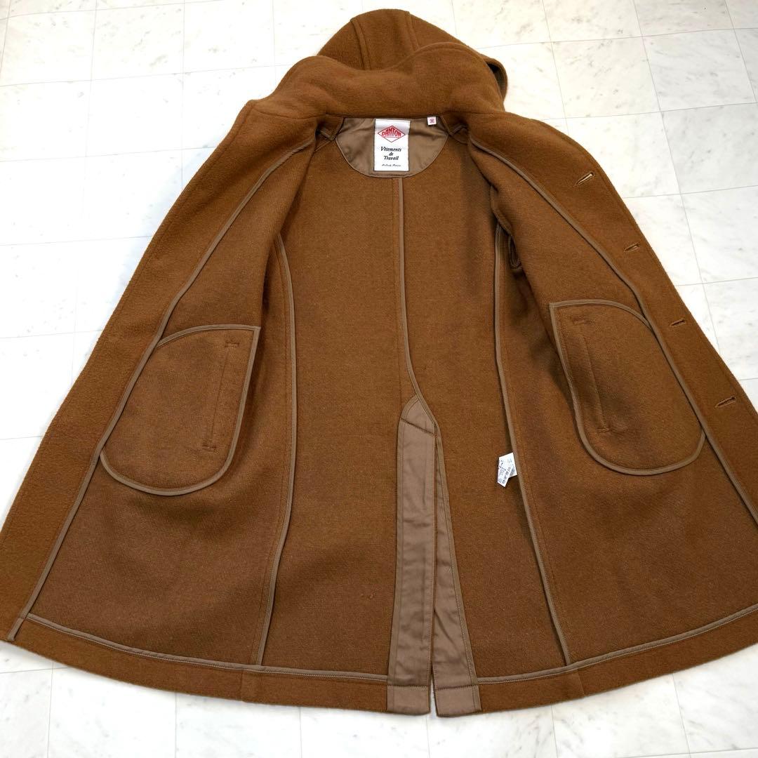 【希少カラー】美品★ダントン キャメル ウールモッサ ロングコート フード